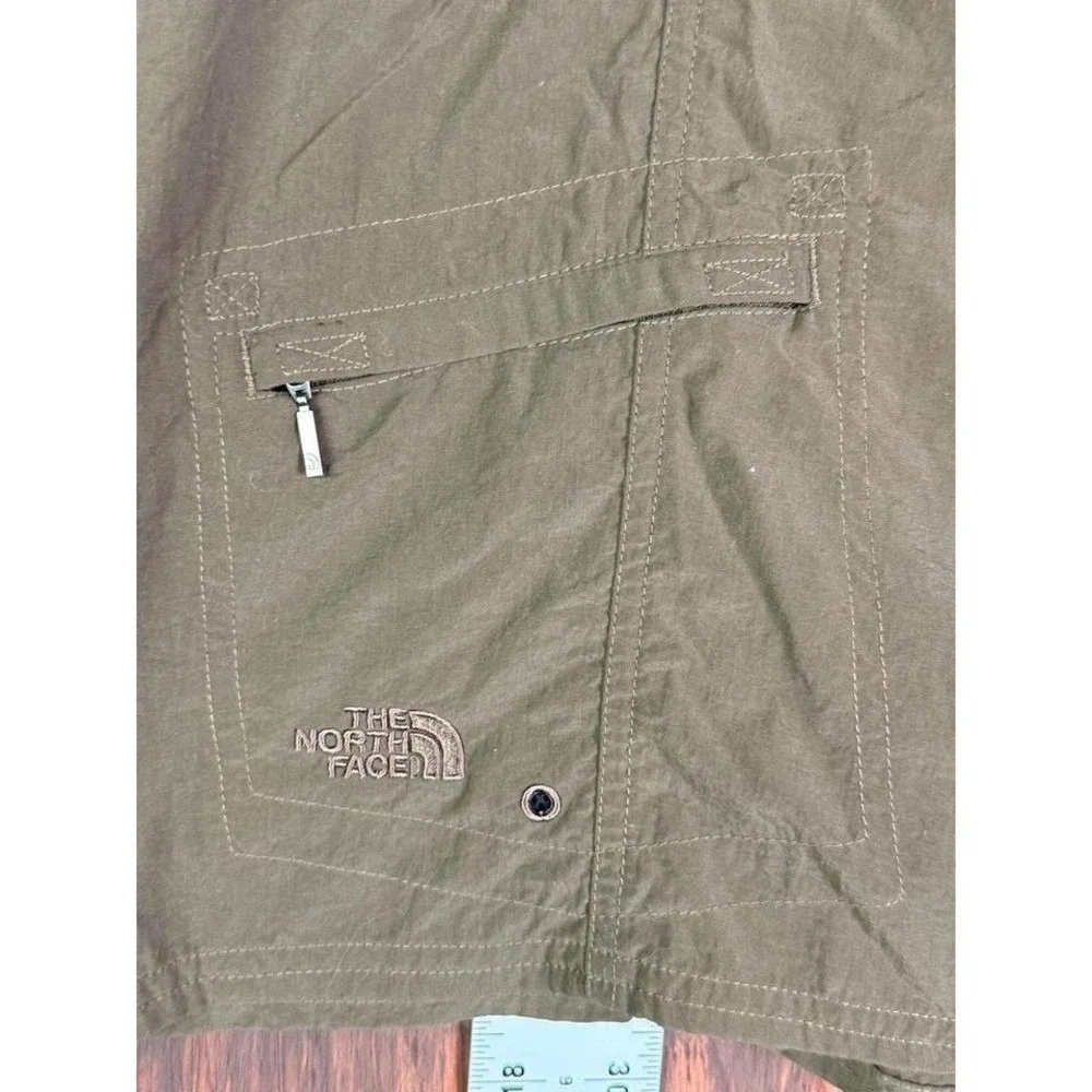 The North Face Mens XXL Brown Nylon Mesh Lined Cargo Hiking Shorts Elastic Waist